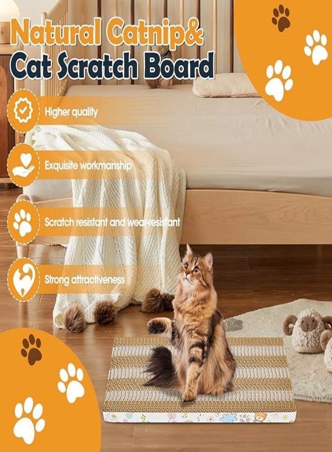 VAYINATO Cat Scratch Board Wave - 2 Pcs Pack with Catnip | Durable Corrugated Cardboard Scratcher for Cats | Reversible Design for Long-Lasting Use | Eco-Friendly & Safe for Kittens & Cats - Image 4